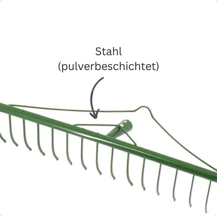Rekord Heurechen mit 22 Zinken Breite 80 cm aus Stahl, pulverbeschichtet - ohne Stiel, Laubrechen, R
