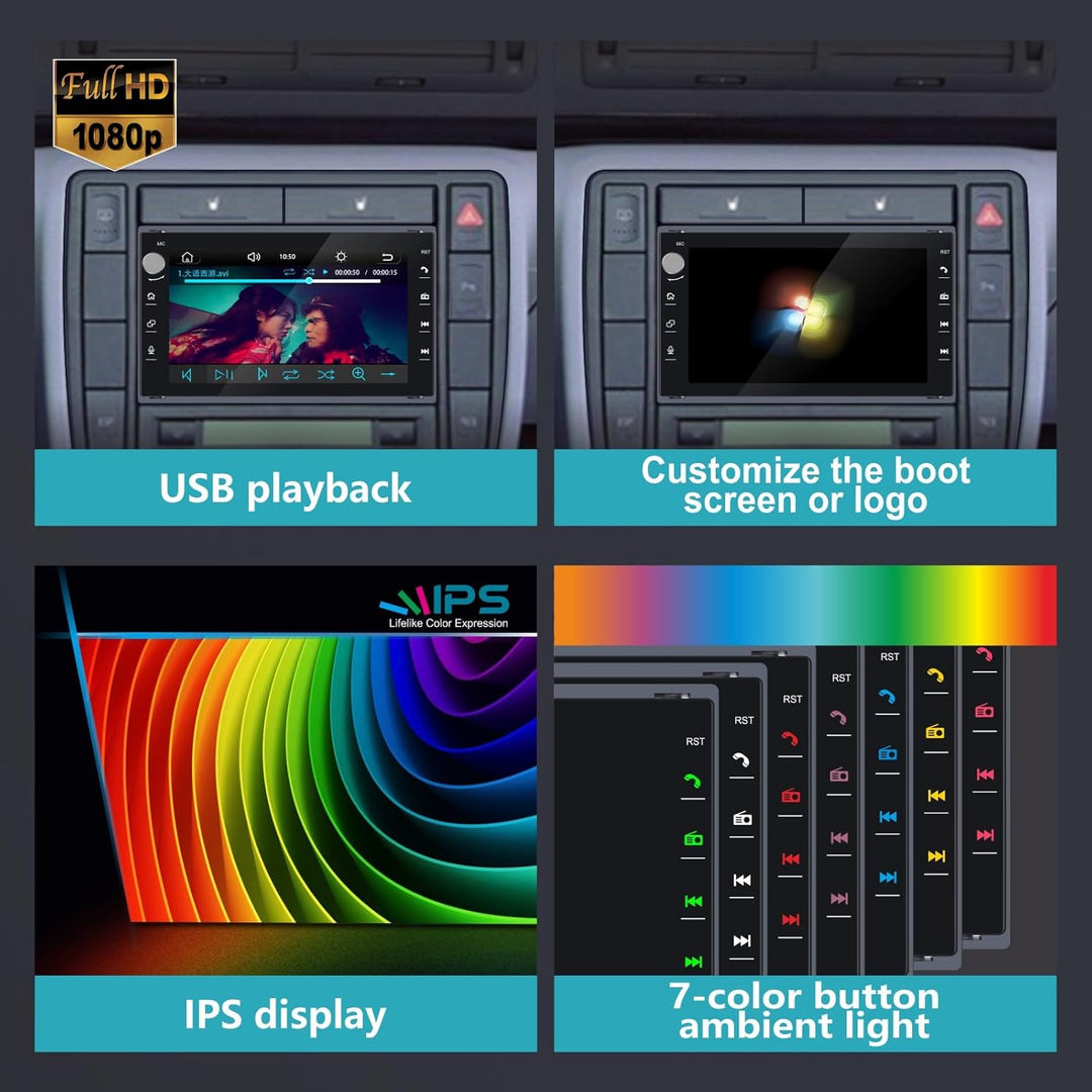 Auto-Radio für VW Golf 4/Polo Bora MK3 MK4/Passat MK5 | Linux-System,Hohe Leistung, VW Radio mit Wir