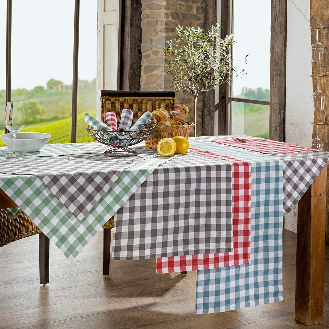 REDBEST Servietten, Stoffserviette 6er- Pack Landhaus karo Nashville grün Grösse 50x50 cm - strapazi