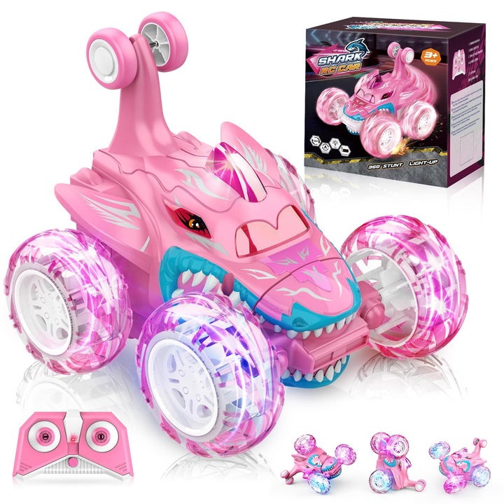 Dislocati Hai RC Stunt Auto, 2.4Ghz 360°-Drehung LED Ferngesteuertes Auto, Spielzeug & Geschenke für