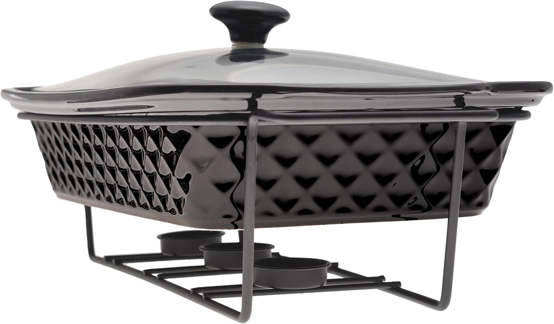 4BIG.fun Speisewärmer aus Keramik 3 L Chafing Dish Buffet-Set Keramik-Chafer Buffetwärmer Warmhalteb