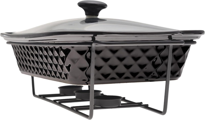4BIG.fun Speisewärmer aus Keramik 3 L Chafing Dish Buffet-Set Keramik-Chafer Buffetwärmer Warmhalteb