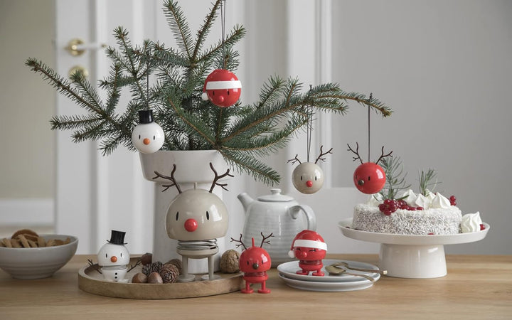 Hoptimist - Skandinavisches Design - Weihnachtsfigur - Medium Reindeer Bumble - Rot - Höhe: 15 cm -