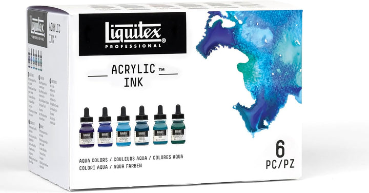 Liquitex 3699375 flüssige Professional Acrylfarben - Ink, Tusche im Set, hochpigmentierte Airbrushfa