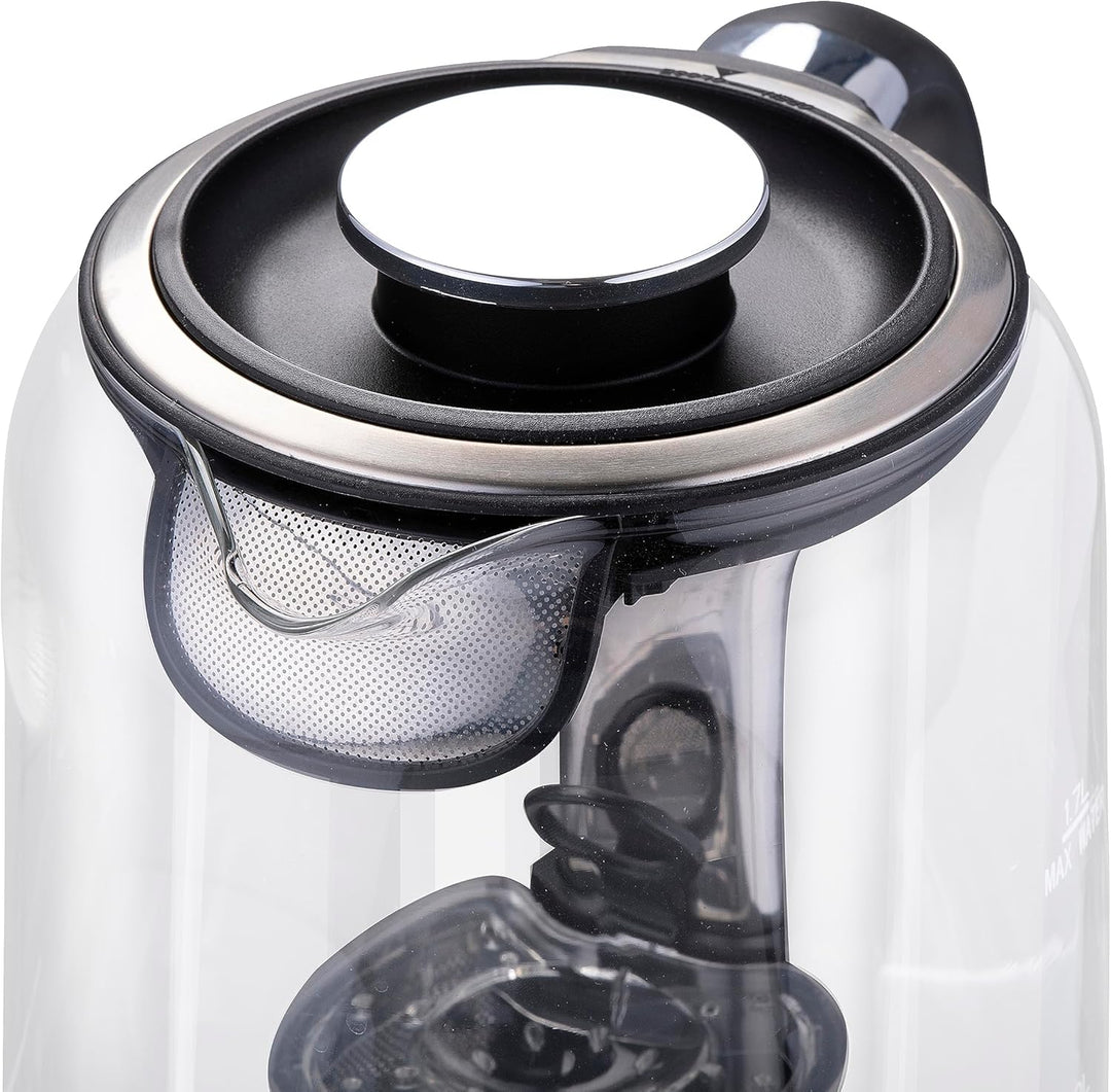 alpina Wasserkocher mit Teekorb – 1,7 l – 2200 W – Elektrischer Wasserkocher – Teekocher – Temperatu