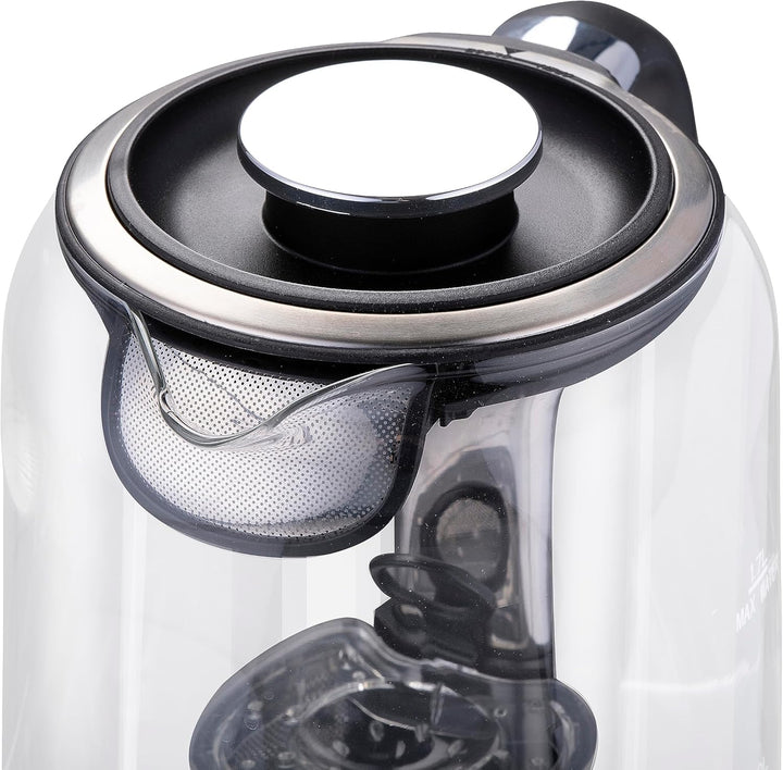 alpina Wasserkocher mit Teekorb – 1,7 l – 2200 W – Elektrischer Wasserkocher – Teekocher – Temperatu