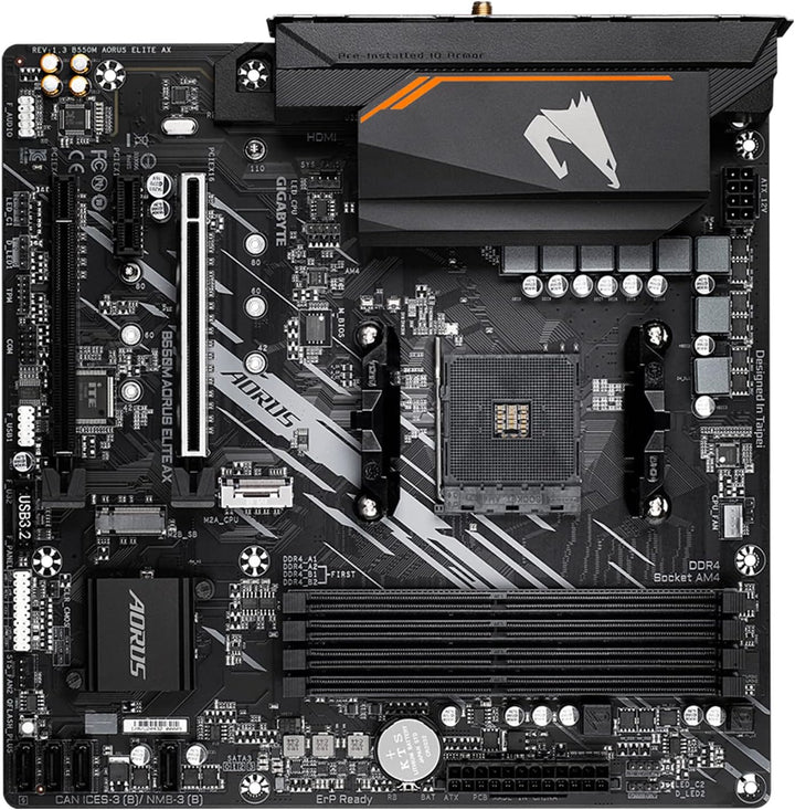 Gigabyte B550M AORUS Elite AX (AM4/AMD/B550/Micro ATX/Single M.2/SATA 6Gb/s/USB 3.2 Gen 1/Realtek Gb