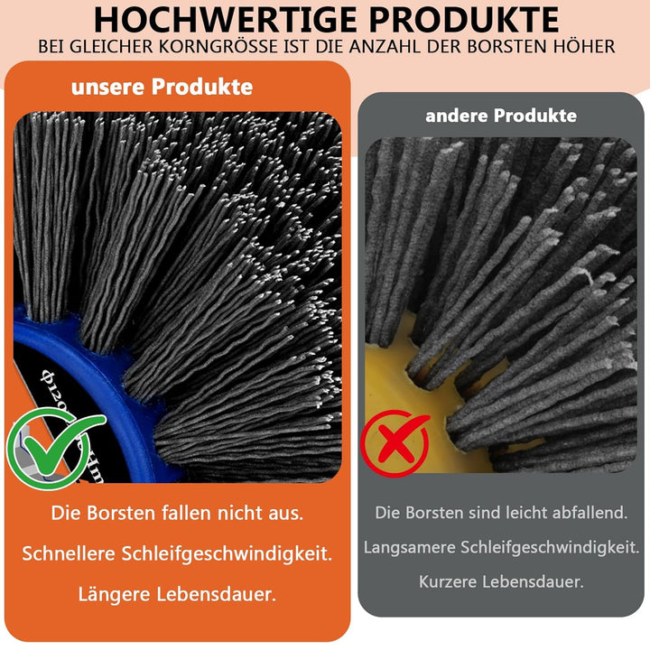 Nylonbürsten #320 Körnung| 120x100mm Schleifbürsten| Polierbürste zum Holzverarbeitung| Bürste für S