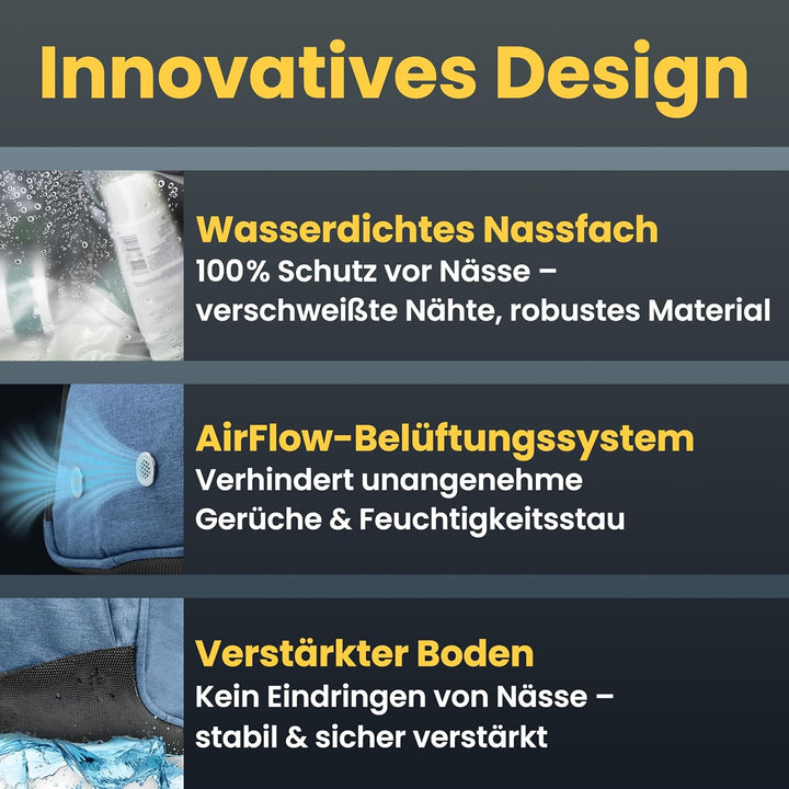 Heldenwerk® Sporttasche & Reisetasche für Damen und Herren klein I Trainingstasche mit Schuhfach und