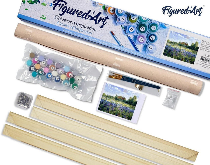 Figured'Art Malen Nach Zahlen Erwachsene Mit Rahmen Auf dem Land - Paint by Numbers Basteln DIY Bast