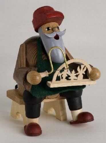 KWO Olbernhau Räuchermann Schwibbogenmacher, 16 cm, Holz, Mehrfarbig