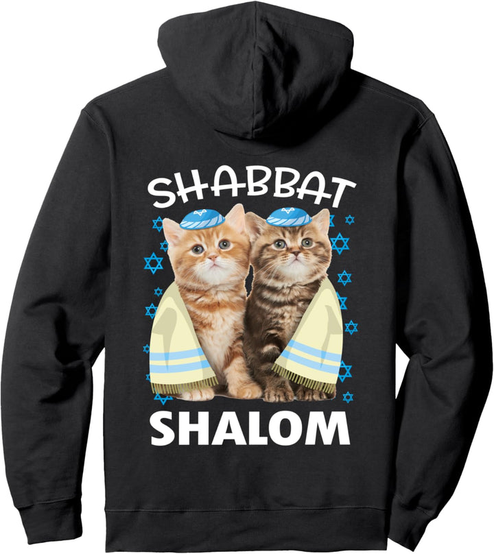 Sabbat Schalom Cute Katzen mit Kippa Funny jüdische Gift Pullover Hoodie