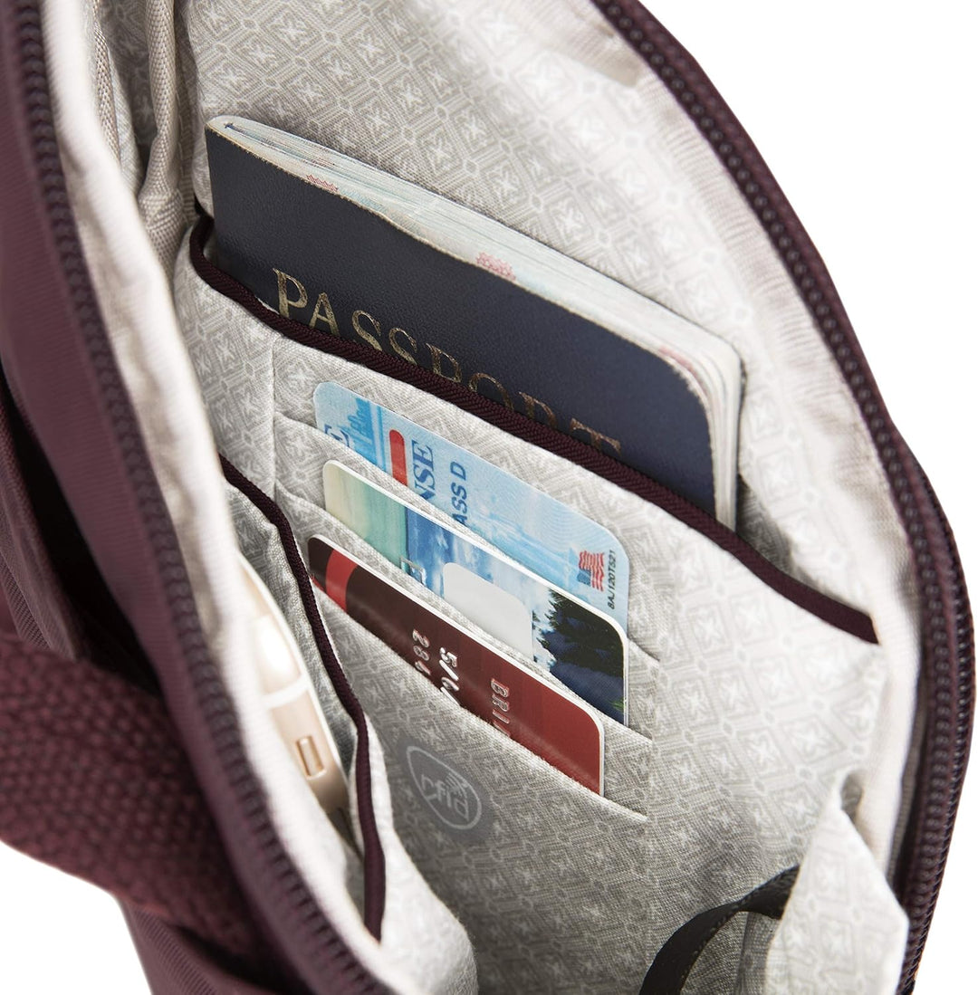 Travelon Unisex Essentials Umhängetasche Compact Crossbody Dunkles Bordeauxrot, Compact Crossbody Du