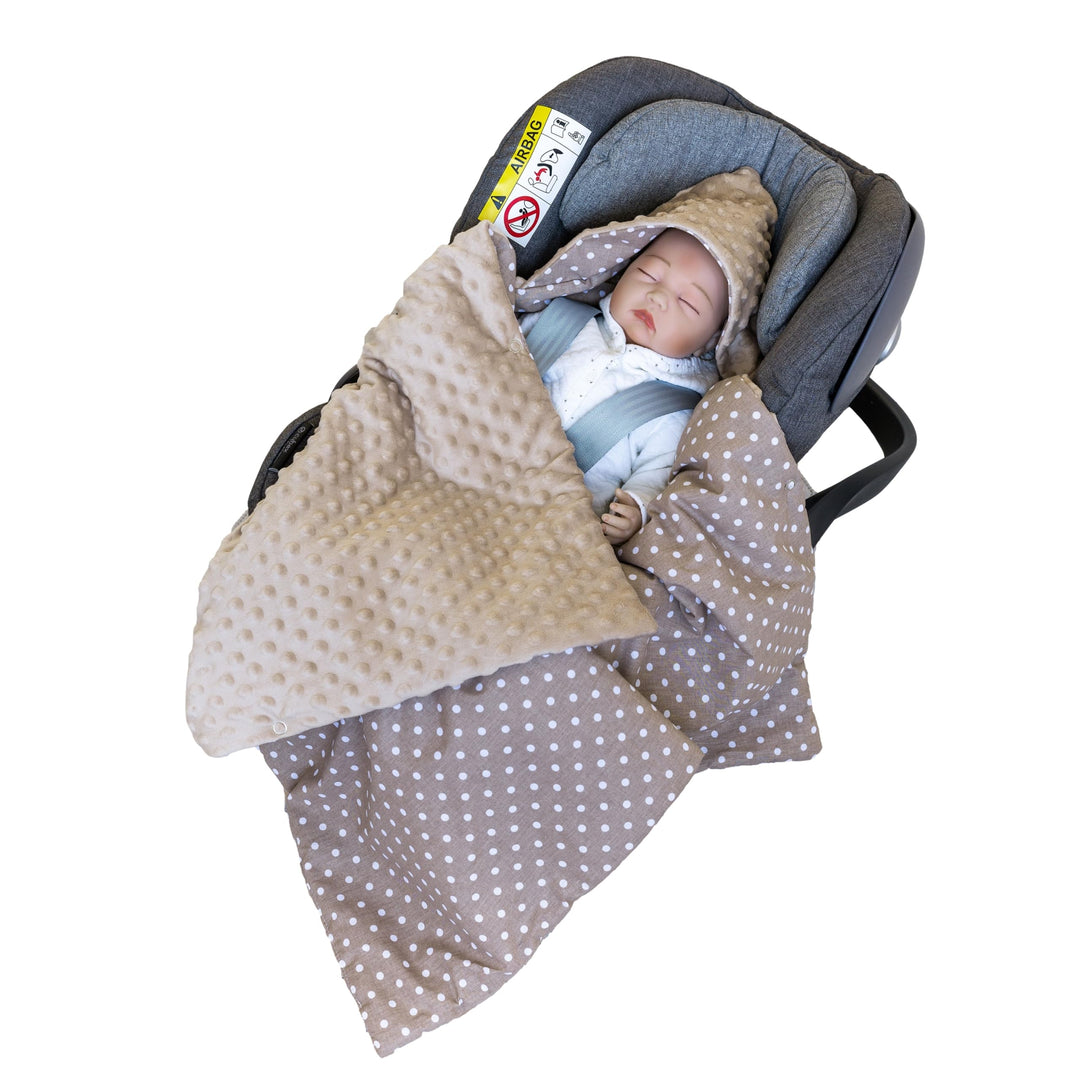 LOOLAY Einschlagdecke Babyschale - Babydecke Autositz 90x90 cm - Fusssack für Autositz Ganzjahresdec