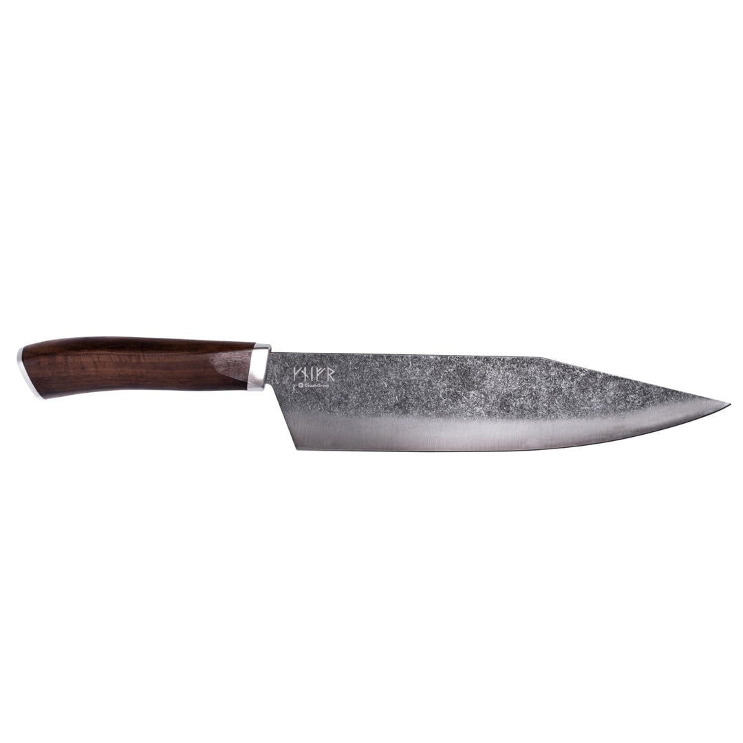 Crushgrind VIKING Ragnar Chef Messer 24 cm | Küchenmesser aus Edelstahl mit Holzgriff | Zum Schneide