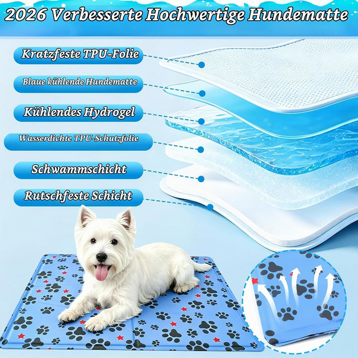 Kühlmatte Hund 50 x 40 cm, Kühlmatte für Hunde &amp; Katzen Faltbare, Kühldecke für Haustiere Leicht Rei