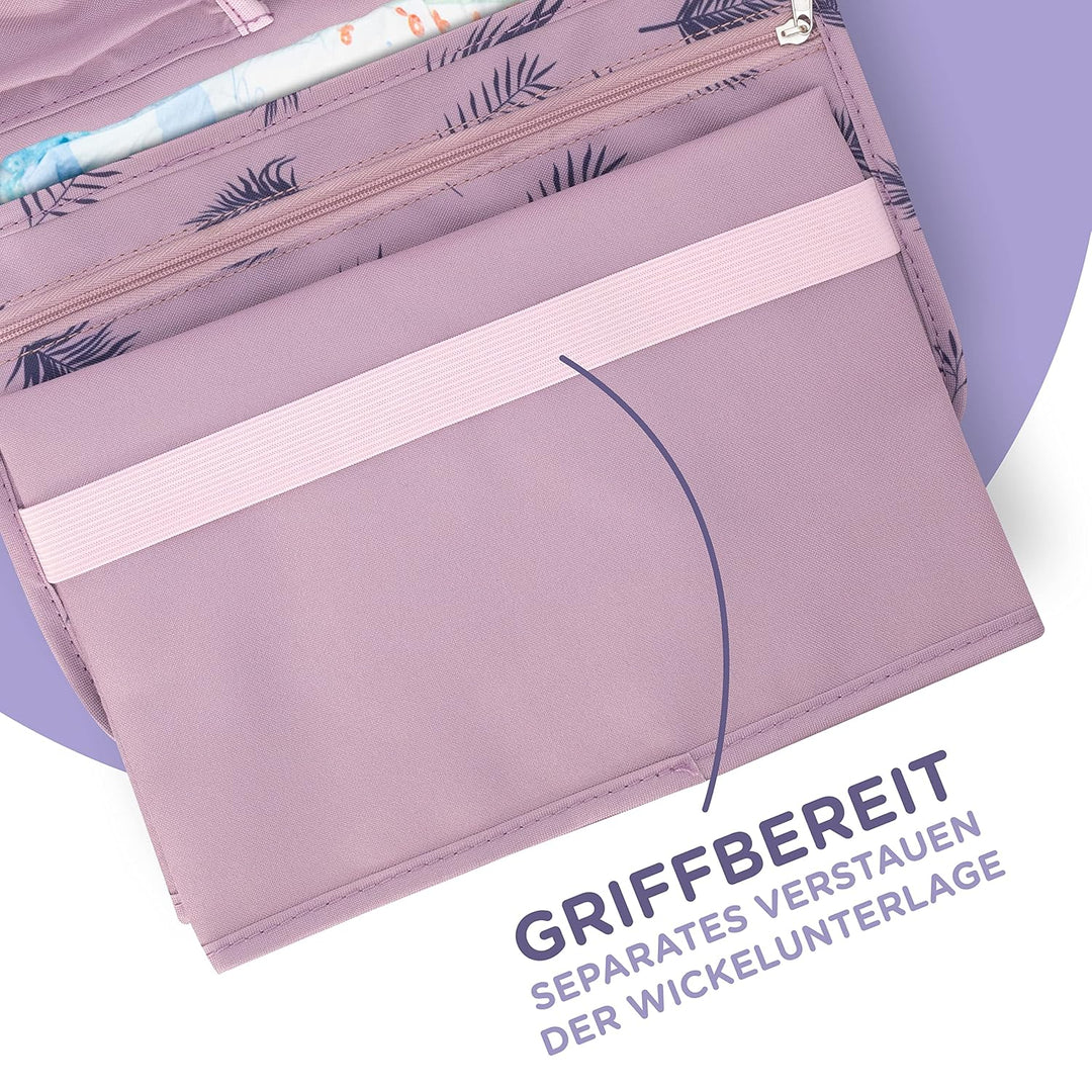 Jubi® Windeltasche mit Wickelunterlage für unterwegs mit extra viel Platz - Kleine Wickeltasche - Li