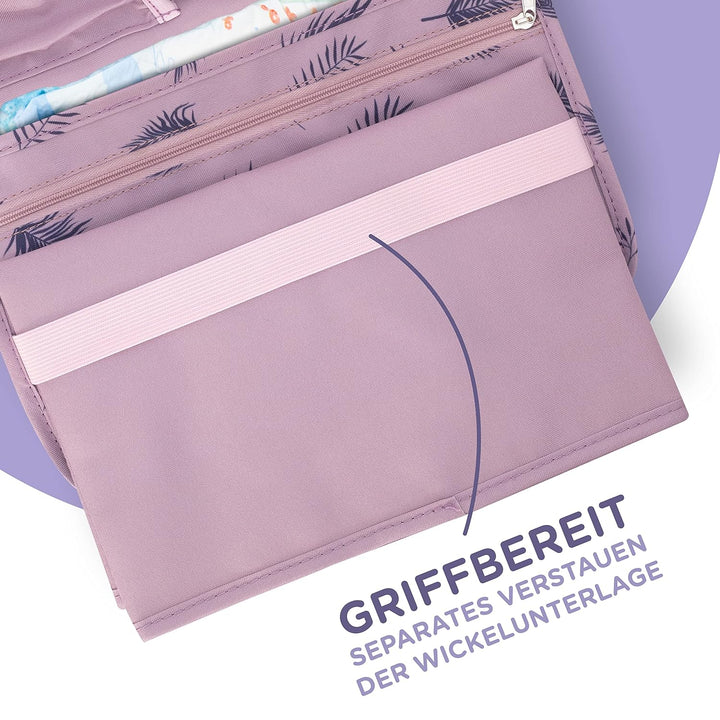 Jubi® Windeltasche mit Wickelunterlage für unterwegs mit extra viel Platz - Kleine Wickeltasche - Li