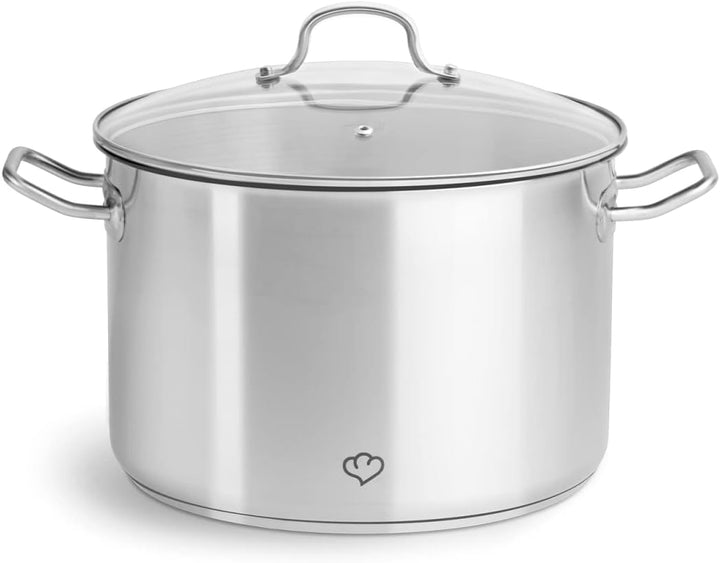 SPRINGLANE Edelstahl Kochtopf mit Glasdeckel 11 L, Gemüsetopf Induktion, Suppentopf, Nudeltopf inkl.