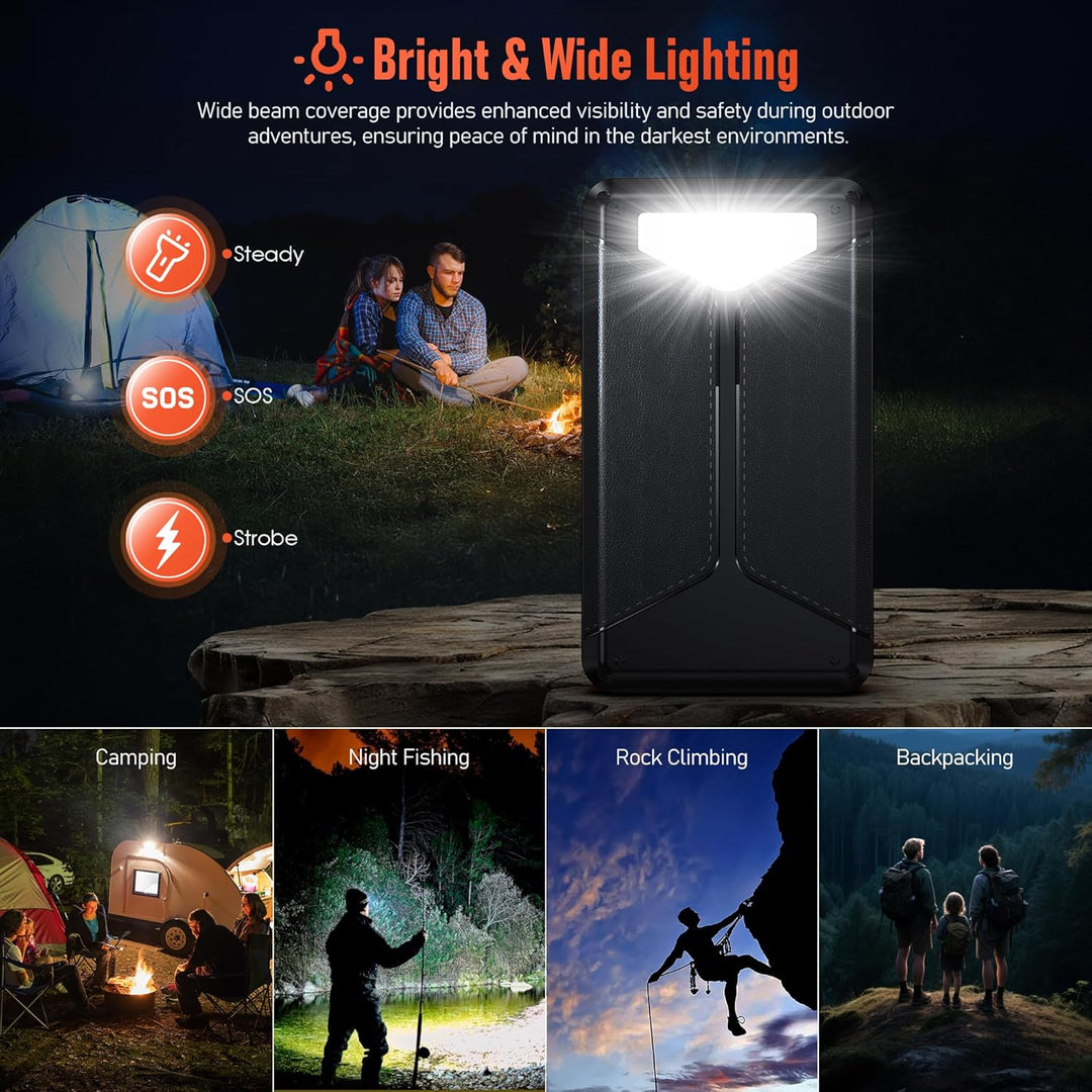 63200mAh Solar Power Bank, Wireless Powerbank mit 3 Solarpanel Faltbar, 22.5W PD Schnellladung, 5 An