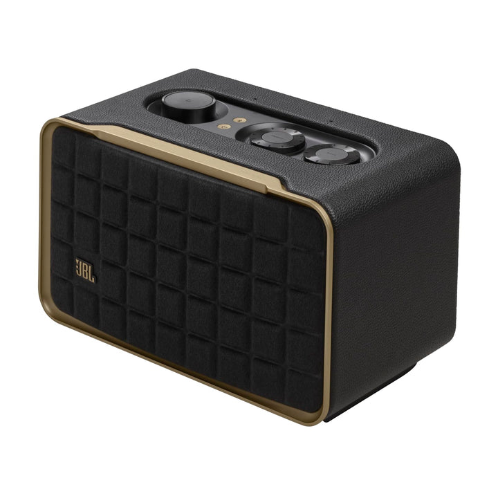 JBL Authentics 200 Smart Home Lautsprecher – 70er Jahre Retro-Design Bluetooth Box – Mit Quadrex Gri