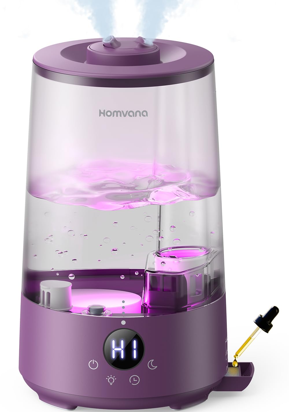 Homvana Luftbefeuchter Schlafzimmer Top-Fill, 3.6L 360°Cool Mist 34H Dauerhaft, Ruhig 16dB (SilentSp