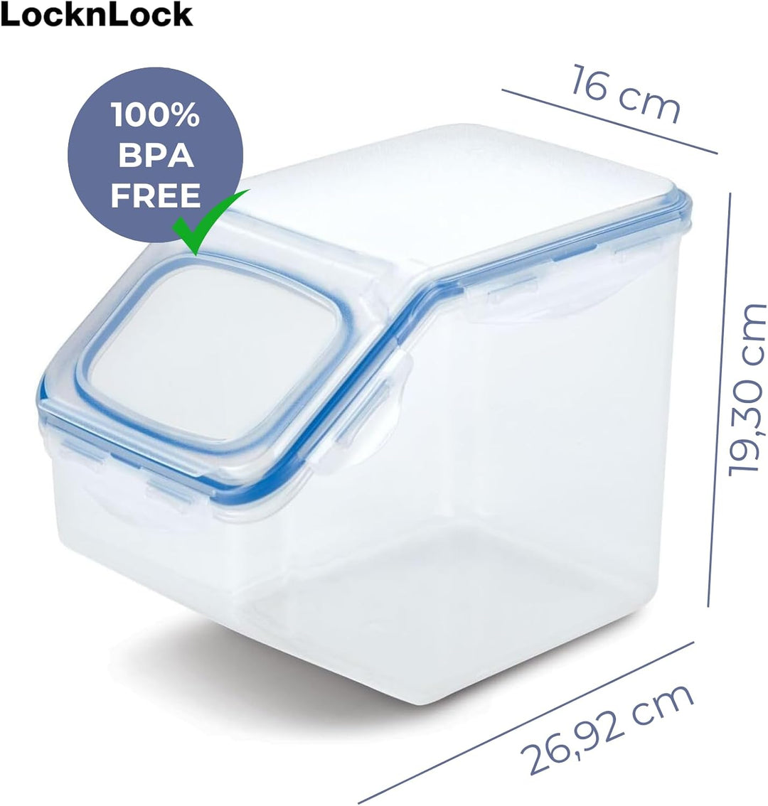 LocknLock PP Classic Küchen Caddy mit Klappdeckel | 5L | 25,7 x 15,7 x 19,1 cm | Vorratsdose Schüttd