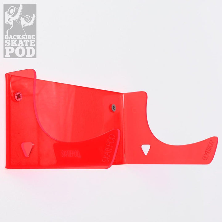 Skateboard Wandhalterung - Backside Variante - Wähle eine Farbe Rot, Rot