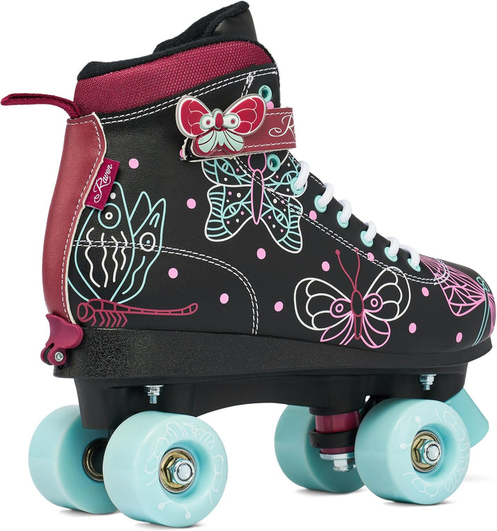 RAVEN Rollschuhe Roller Skates für Kinder Erwachsene Mädchen Damen verstellbar 31-34 (20-21,5cm) Ame