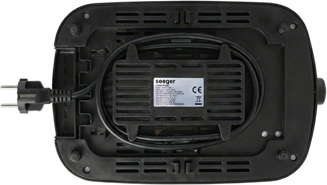 Seeger Toaster, 2 scheiben, 7 bräuningsstufen, Liftfunktion, Herausnehmbare Krümelschublade, Schwarz