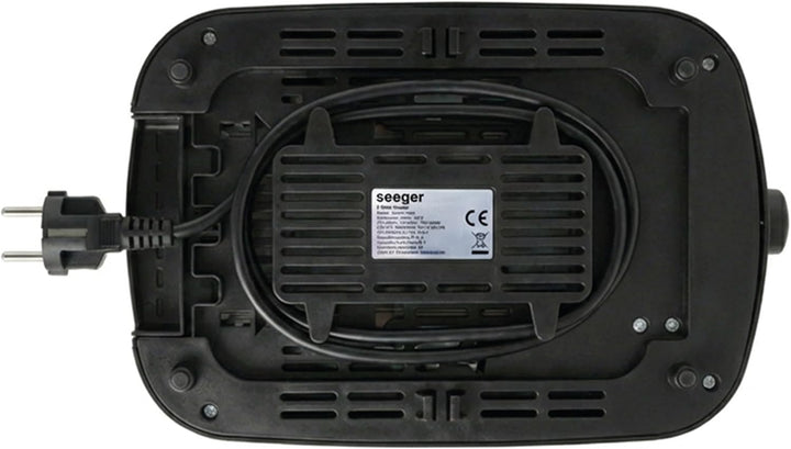 Seeger Toaster, 2 scheiben, 7 bräuningsstufen, Liftfunktion, Herausnehmbare Krümelschublade, Schwarz