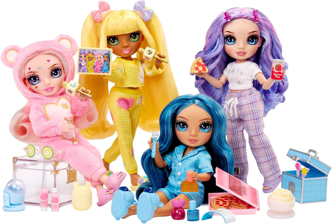 Rainbow High Junior High PJ Party - Sunny (Gelb) - 22 cm Puppe mit weichem Einteiler, Hausschuhen un