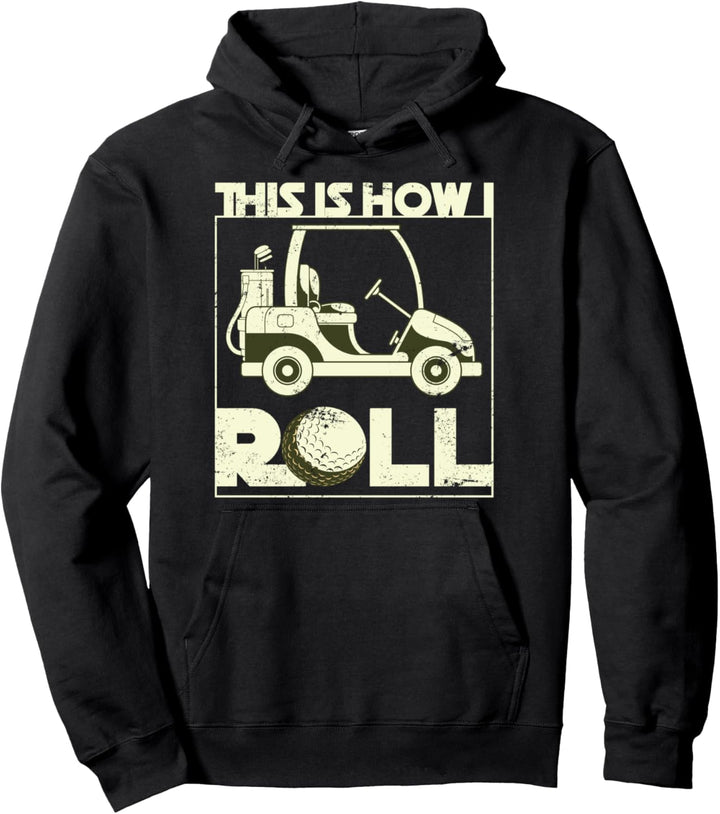 Golfspieler Golfkart Golfer so bin ich nun mal Lustiges Golf Pullover Hoodie