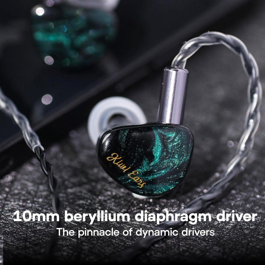 LINSOUL Kiwi Ears Cadenza 10mm Beryllium Dynamic Driver IEM 3D Printed with Detachable Interchangeab