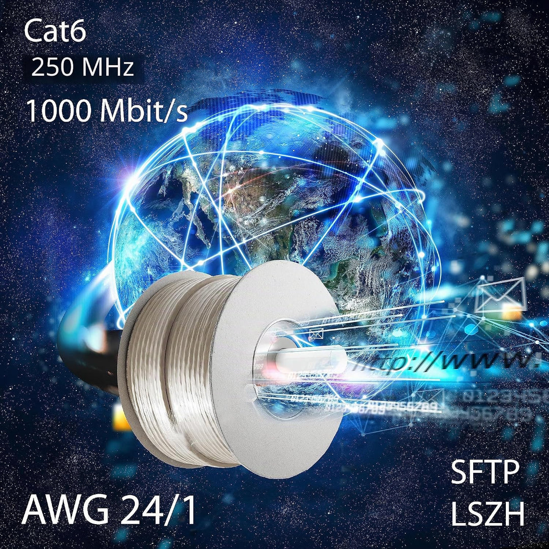 CAT 6 Verlegekabel Netzwerkkabel CAT.6 LAN Halogenfrei Installationskabel CAT6 Kabel Netzwerk Verkab