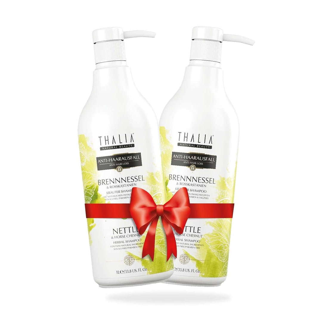2L Thalia Brennnessel & Rosskastanien Shampoo 2x 1000 ml (2000 ml), unterstützt den Haarwachstum, ge