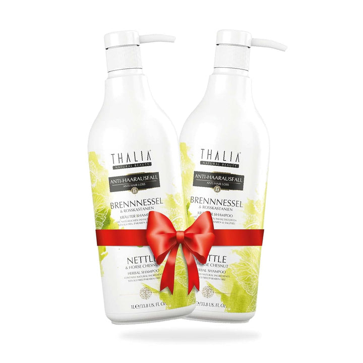 2L Thalia Brennnessel & Rosskastanien Shampoo 2x 1000 ml (2000 ml), unterstützt den Haarwachstum, ge