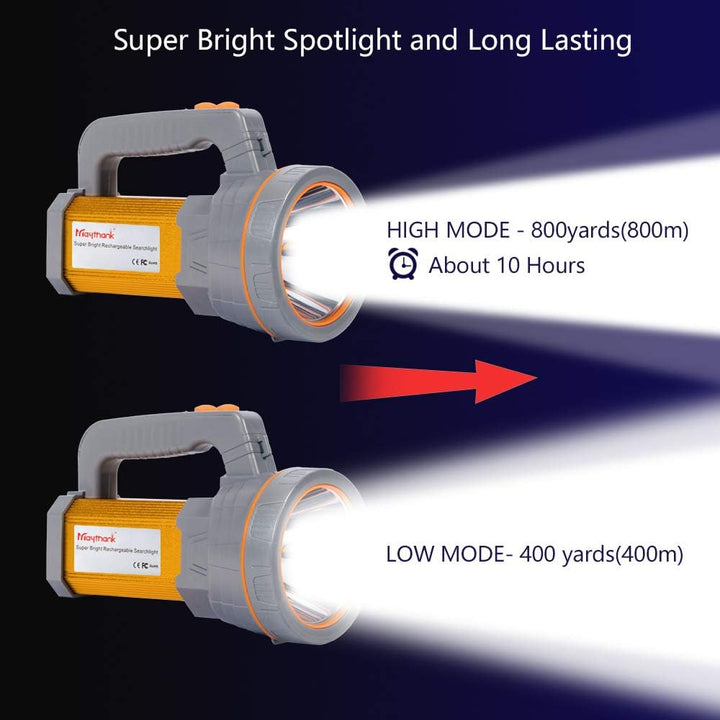 MAYTHANK Super Helle Led Suchscheinwerfer Wiederaufladbare Taschenlampe Batterien betrieben 10000mah