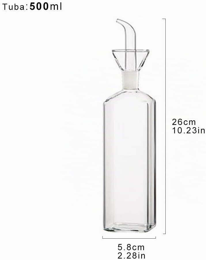 Ölflasche, Glasflasche, Olivenöl, Spender, Kochen, Öl, Essig, Messspender mit Ausguss, für Küche und