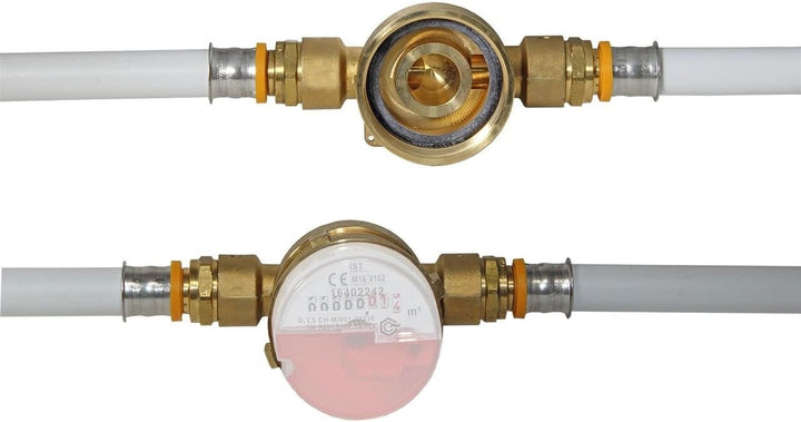 Einrohranschlussstück für Wohnungs-Wasserzähler Koax 2"