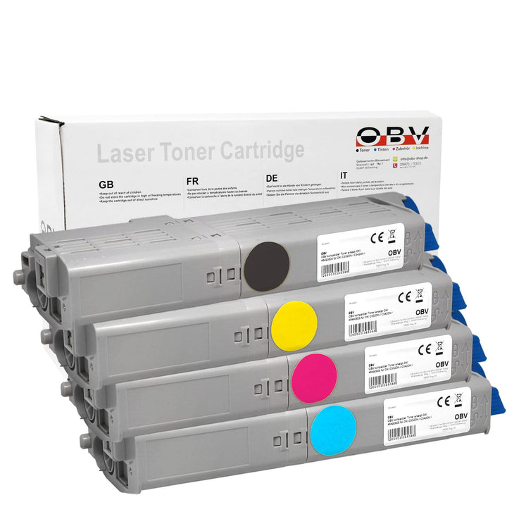 OBV 4X kompatibler Toner als Ersatz für Oki 46490608 46490607 46490605 46490606 für Oki c532 C532DN