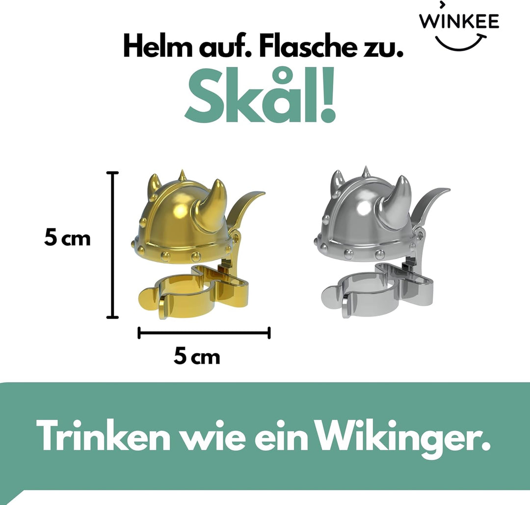 Winkee - Wikinger Bierflaschenverschluss Helm 4er Set I Flaschenverschlüsse I Lustige Helm-Flaschend