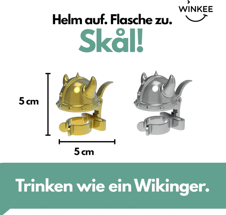 Winkee - Wikinger Bierflaschenverschluss Helm 4er Set I Flaschenverschlüsse I Lustige Helm-Flaschend