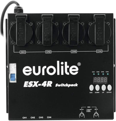 EUROLITE ESX-4R DMX RDM Switchpack | 4-Kanal-DMX-Switchpack bis zu 5 Ampere belastbar, Schaltung per