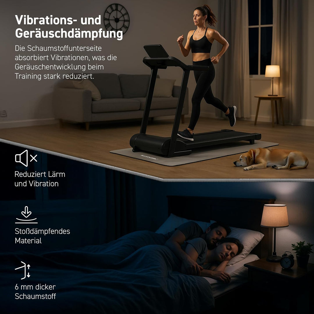 MSPORTS Bodenschutzmatte Premium für Fitnessgeräte - wiederstandsfähige Unterlage für Crosstrainer,