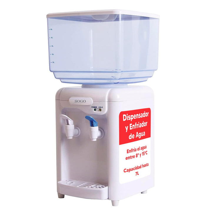 SOGO SS-12010 Elektrischer Wasserspender und Kühler mit 2 Wasserhähnen, Tank für 5 Liter, Weiss BPA-