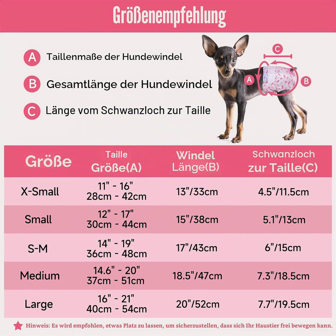 Pet Soft Hundewindeln für Hündinnen, 50 Stück Einweg Windeln für Hunde&amp;Katzen, Hochsaugfähige Katzen