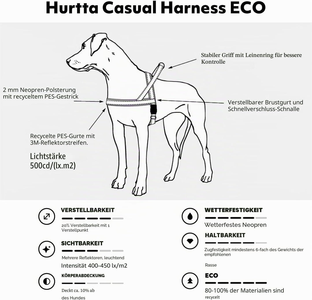 Hurtta Casual Hundegeschirr ECO (Braun, 30-35cm) 30-35cm Braun, 30-35cm Braun
