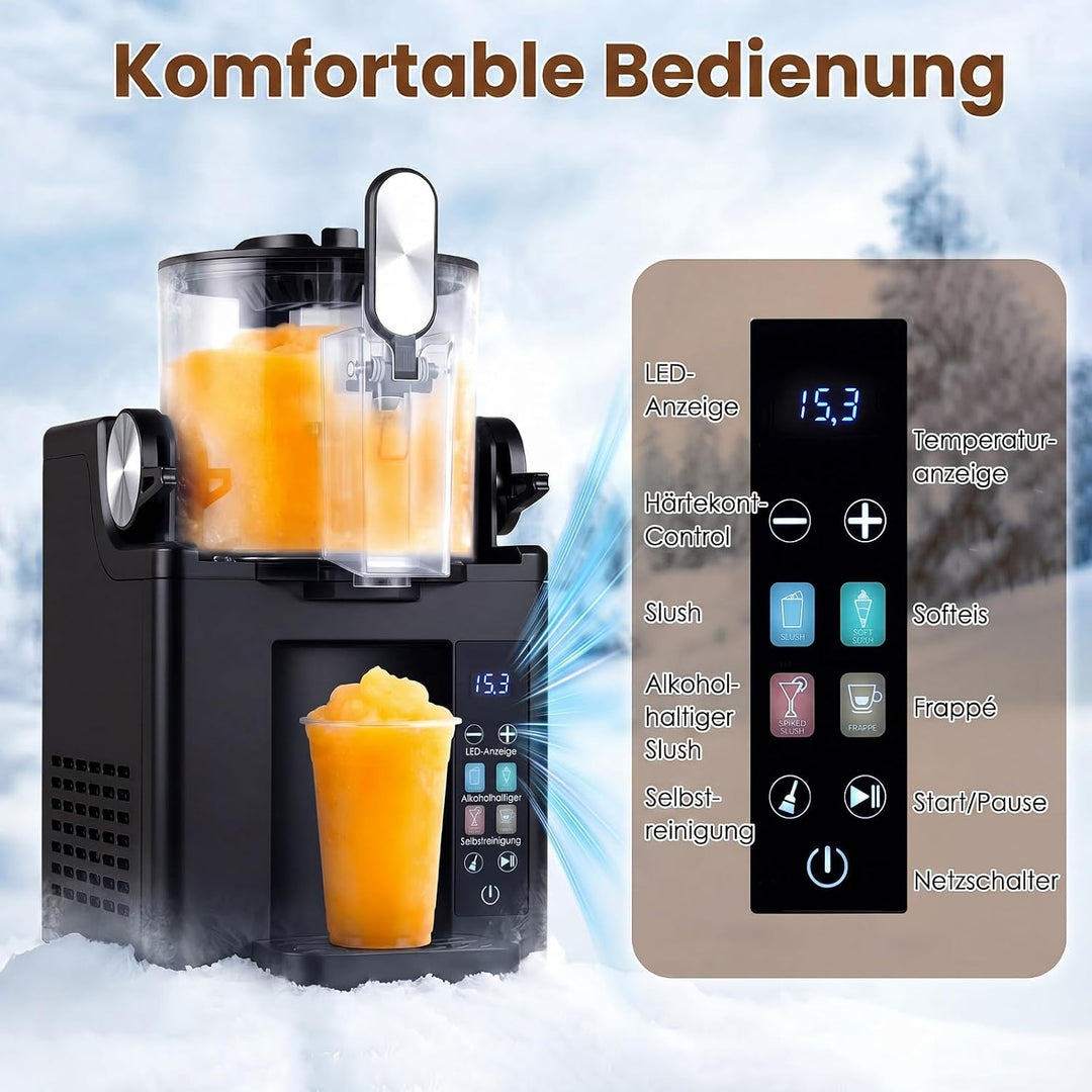 COSTWAY 1,5L Slush Maschine, kein Eis erforderlich | Slusheis Eismaschine mit LED Touch Steuerung, 4