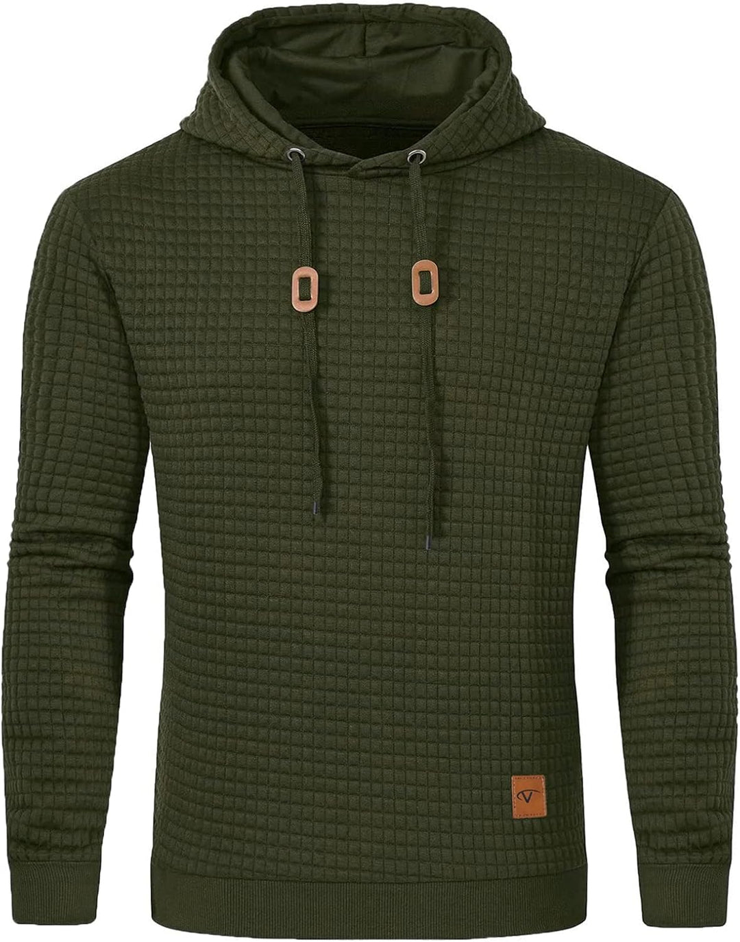 Tansozer Herren Hoodie Basic Sweatshirt Casual Long Sleeve Checked Kapuzenpullover S Armeegrün, S Ar